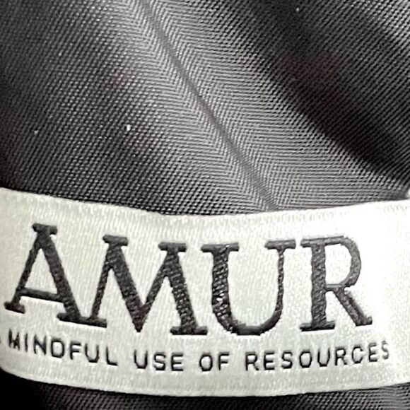 AMUR Harlow Silk Sleeveless One-Shoulder Ruffle Maxi Dress Black 0 - Picture 16 of 16